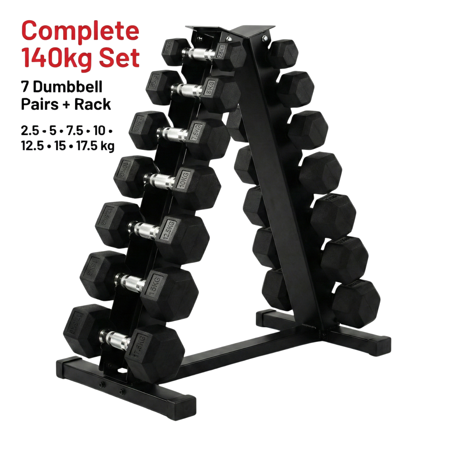 Σετ αλτήρων 140KG με κατακόρυφο ράφι A-Frame
