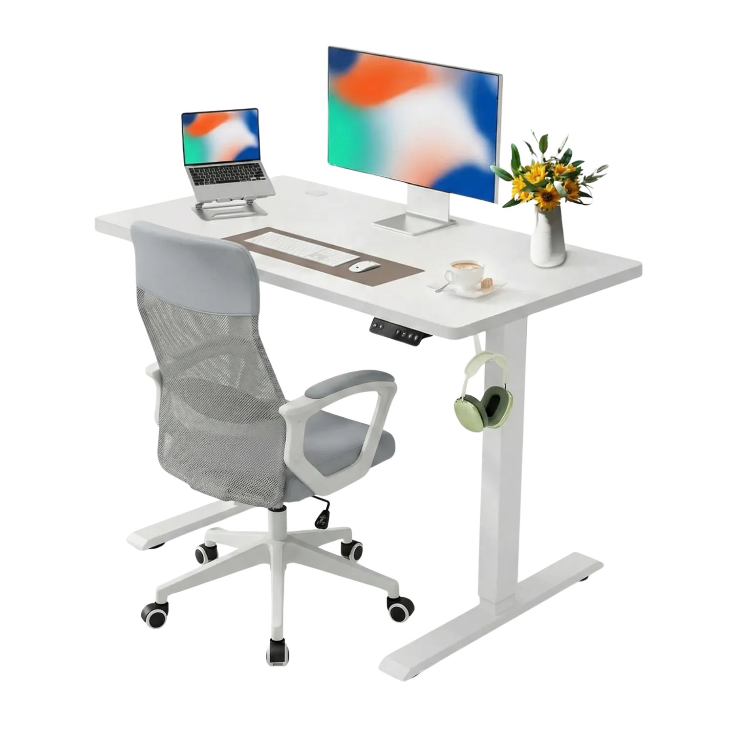 standing desk + ergonomic chair bundle