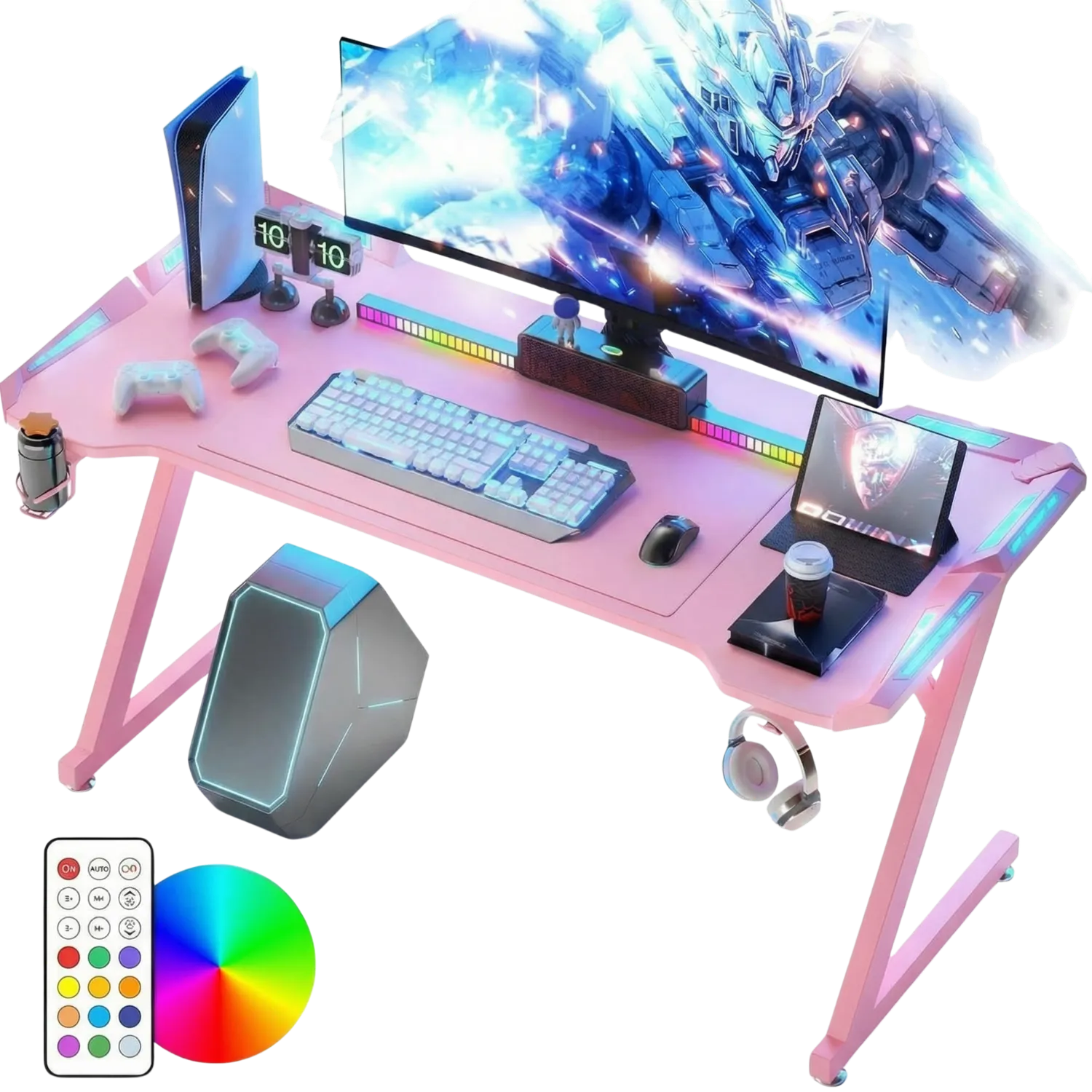 120 cm Led Desk - Pink