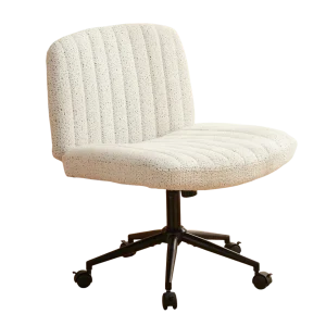 Ivory White Criss Cross Padded Office Chair