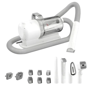 Pet Grooming & Vacuum Kit with Electric Clipper and Deshedding Tools