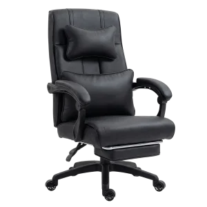 Executive Office Chair with Footrest and Lumbar Support - Black