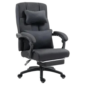 Executive Office Chair with Footrest and Lumbar Support - Black
