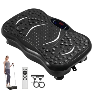 Μηχανή άσκησης με πλάκα δόνησης με τηλεχειριστήριο & σχοινιά αντίστασης - Πλατφόρμα άσκησης όλου του σώματος & μασάζ ποδιών