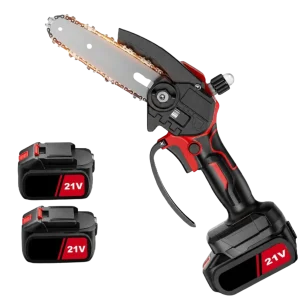 Mini 21V Cordless Chainsaw – 6-Inch Bar Handheld Pruning Saw with Twin Batteries
