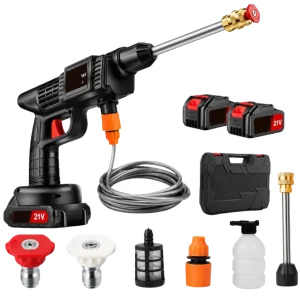 60 Bar Cordless Pressure Washer – 6-in-1 Kit with Twin 21V Batteries, Foam Bottle & Hard Case