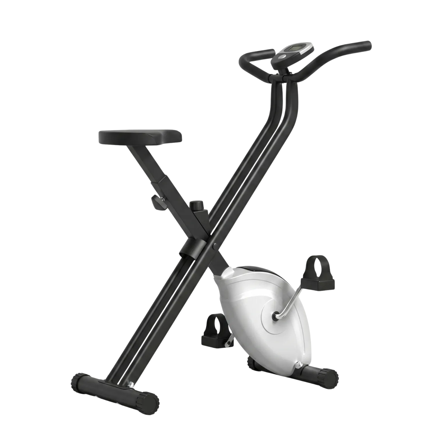 Foldable Magnetic Exercise Bike with LCD Monitor and Adjustable Resistance