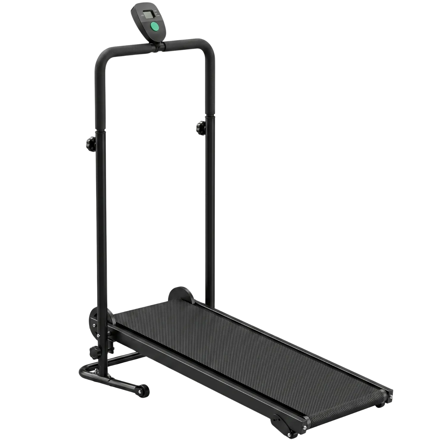 Non-Electric Manual Folding Treadmill with Dual Flywheel and Digital Tracker