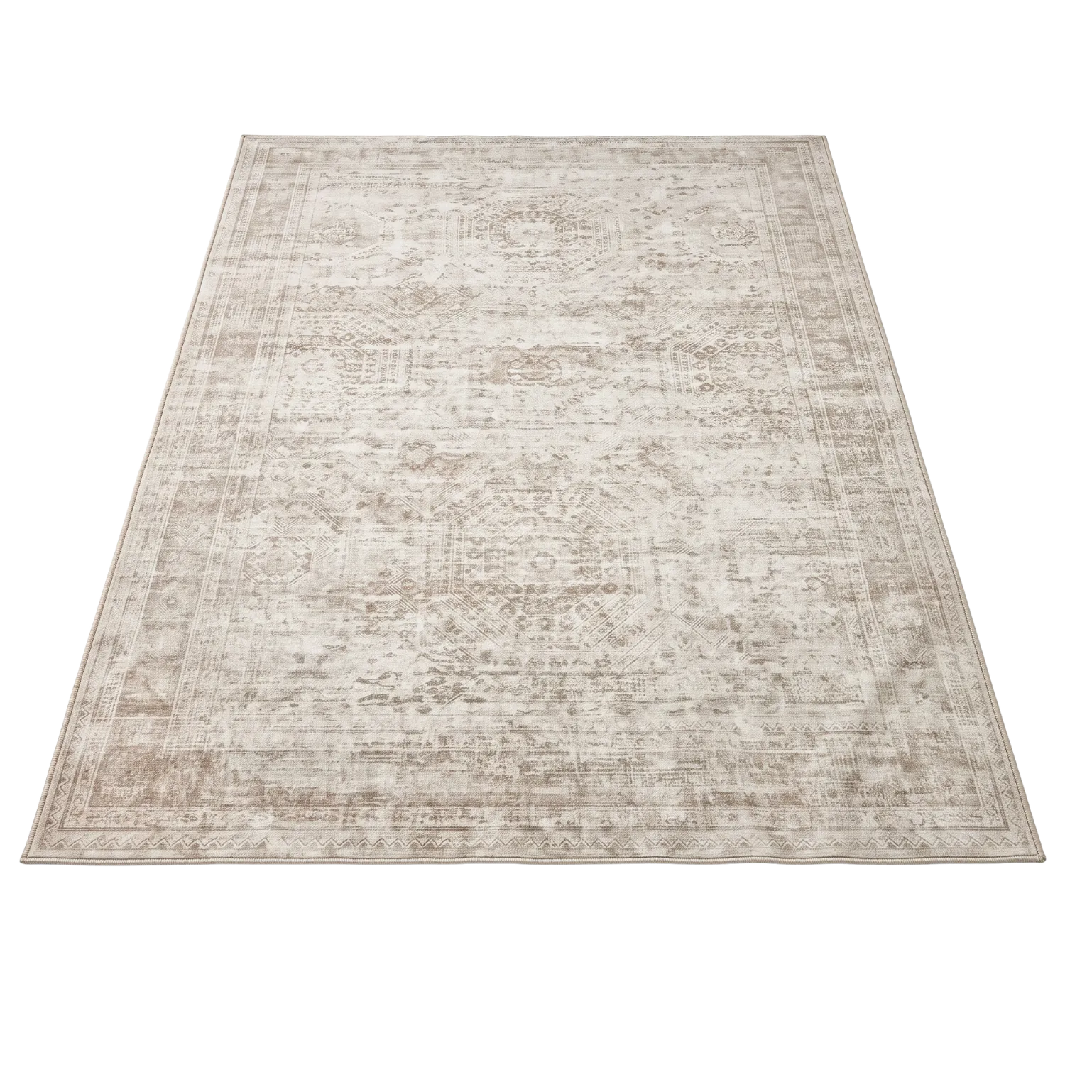 Vintage Distressed Medallion Area Rug