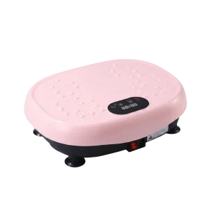 Tousains Vibration Plate - 99 Speed Levels, 3 Intensity Zones, Remote Control & Resistance Bands (Pink)