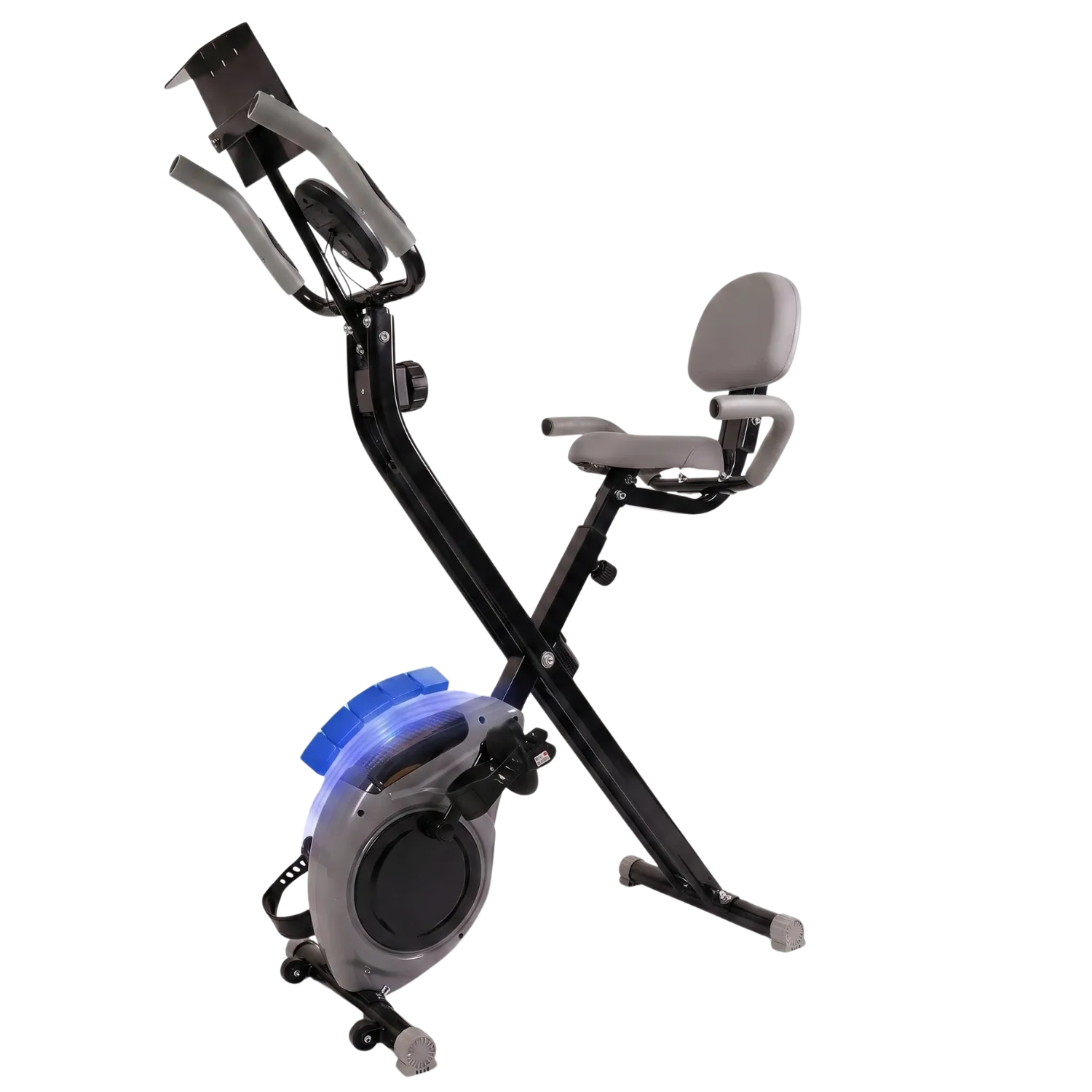Tousains Magnetron Folding Exercise Bike with Silent Magnetic Resistance & Adjustable Backrest