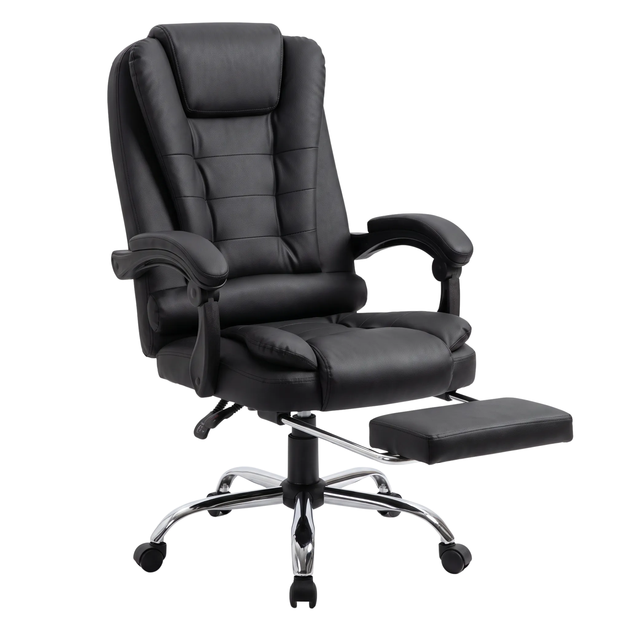 Executive Office Chair with Retractable Footrest – Black Tech Fabric