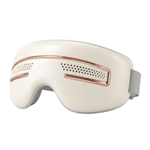 Hot/Cold Eye Massager with 12-Point Vibration, Bluetooth Speakers & 4 Massage Modes - White